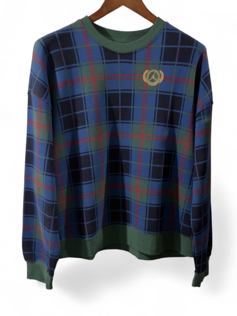 Air Jordan Plaid Loose Fit Crew Sweatshirt Size Women’s Large (NWT)